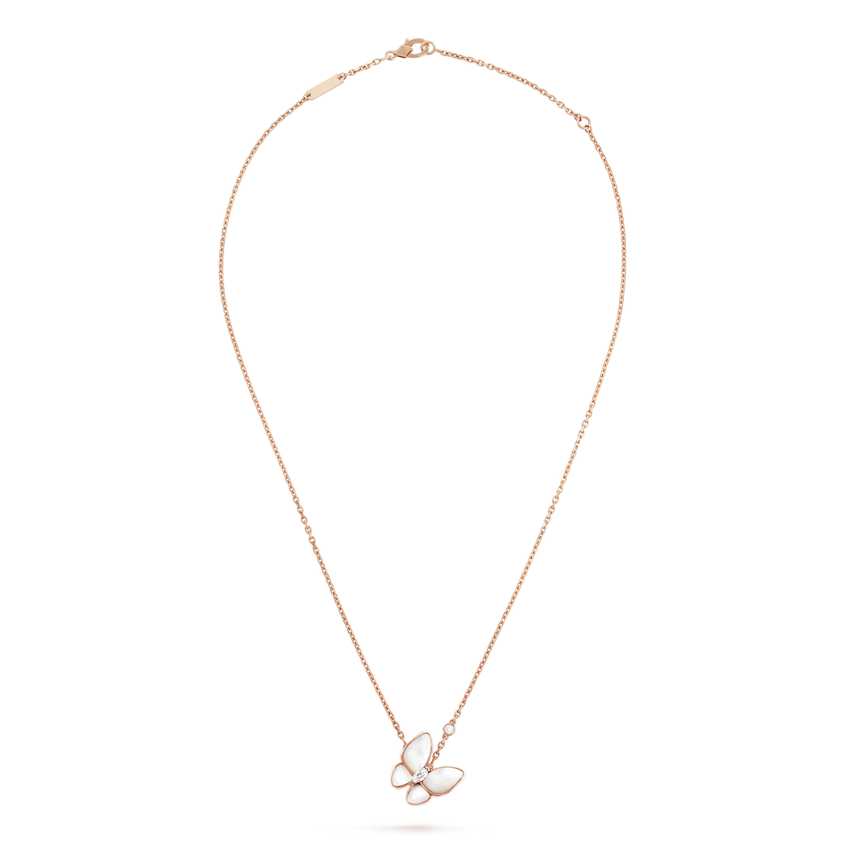 [Solara Jewelry ]バタフライ マザーオブパール ダイヤモンド ネックレス
