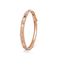 [Solara Jewelry ]CLOVER BRACELET 4MM DIAMONDS