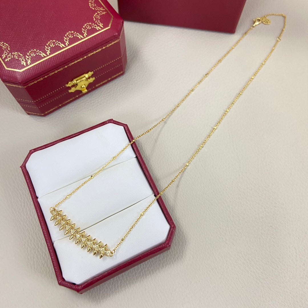 [Solara Jewelry ]CLASH ダイヤモンド ピンクゴールドネックレス