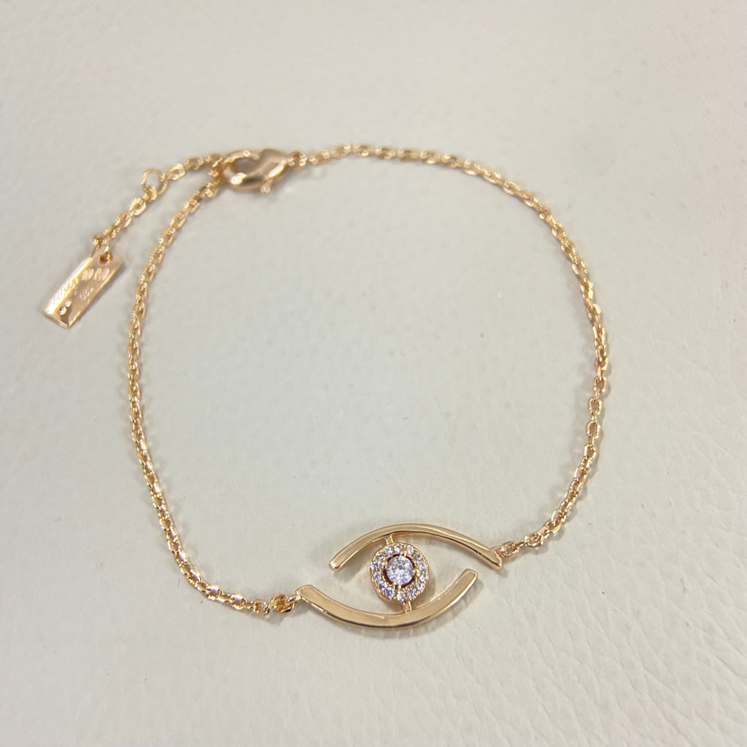 [Solara jewelry]Armband „Lucky Eye“ mit Pavé-Diamanten