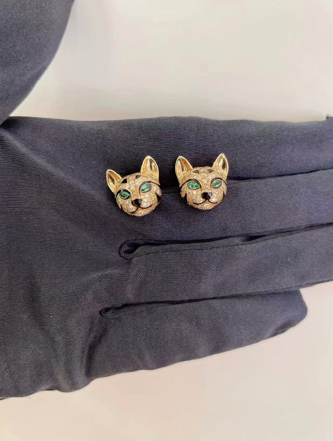 [Solara jewelry] Panther Face Stud Earrings