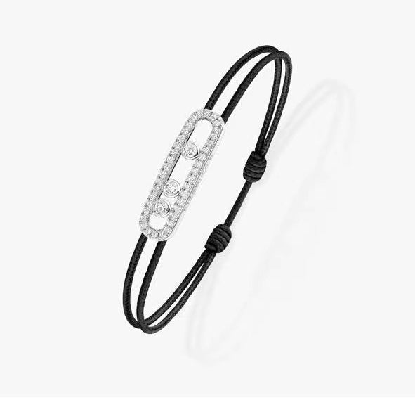 [Solara jewelry]メシカ ケア(s) ピンクコードパヴェブレスレット