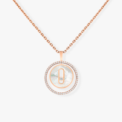 [Solara jewelry]LUCKY MOVE 1 DIAMANT WEISSER PERLMUTT ROSÉGOLD DIAMANT HALSKETTE