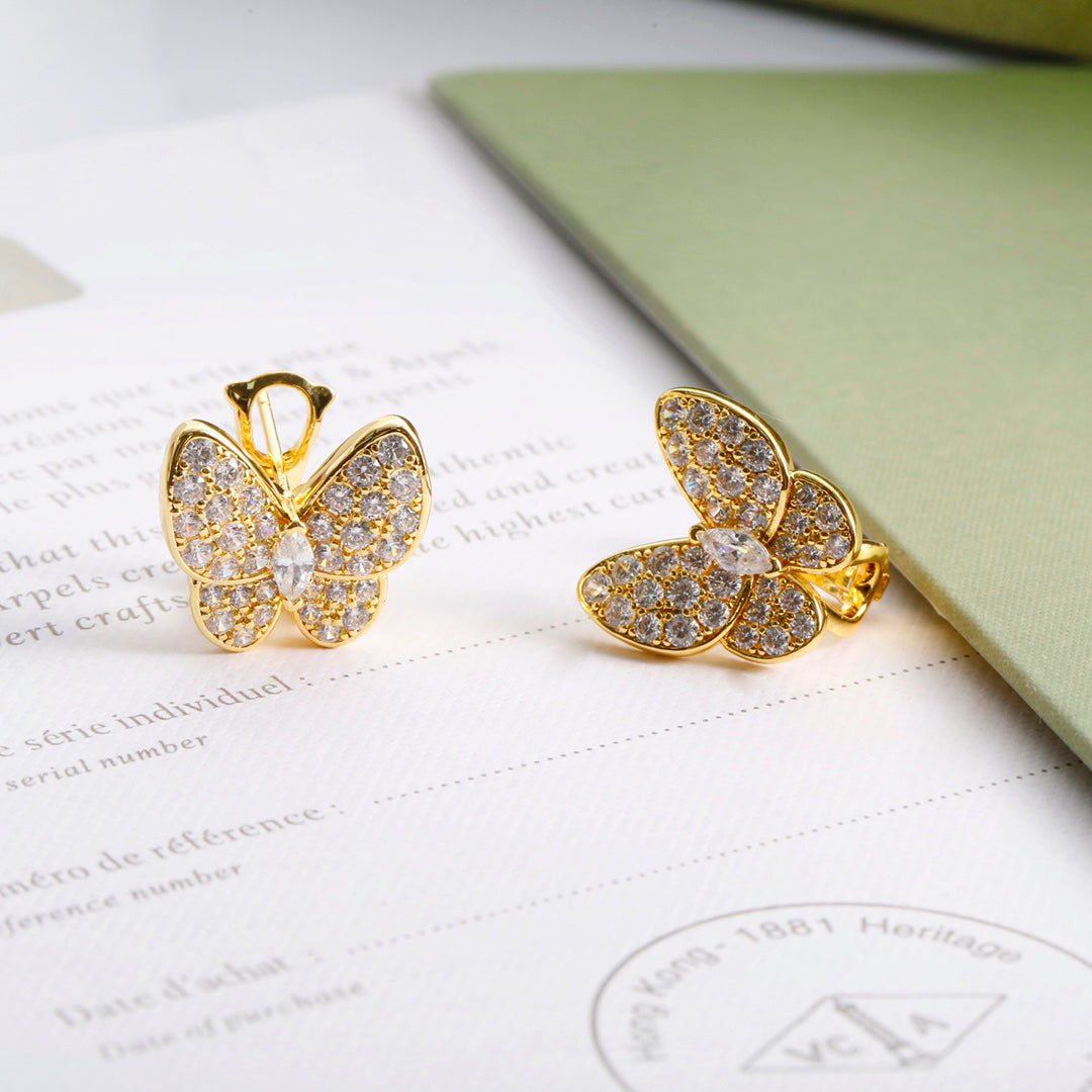 [Solara Jewelry ]BUTTERFLY ALL DIAMOND EARRINGS