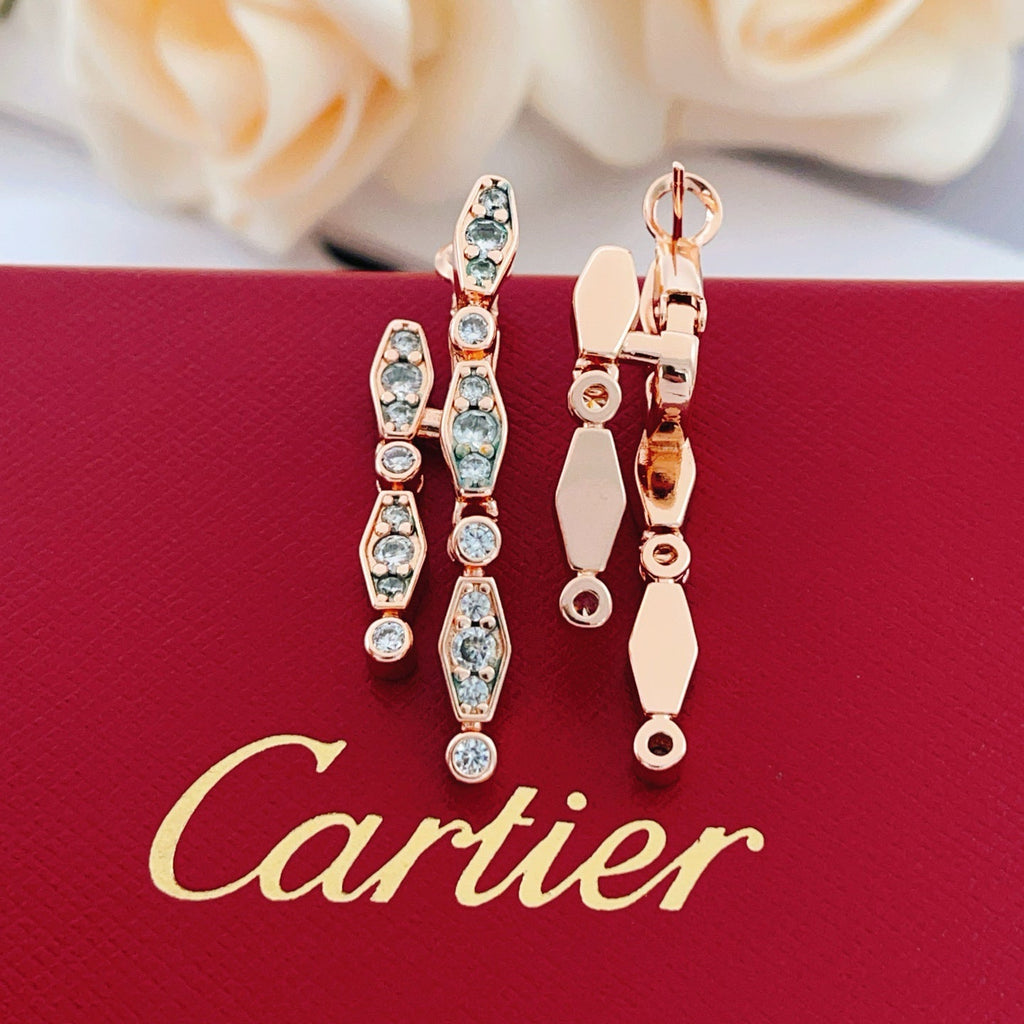 [Solara jewelry] Pave Bar Drop Earrings