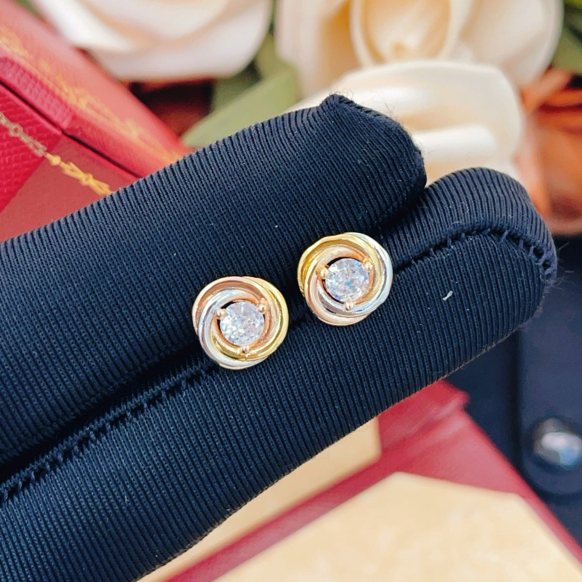 [Solara jewelry] Pave Stud Earrings