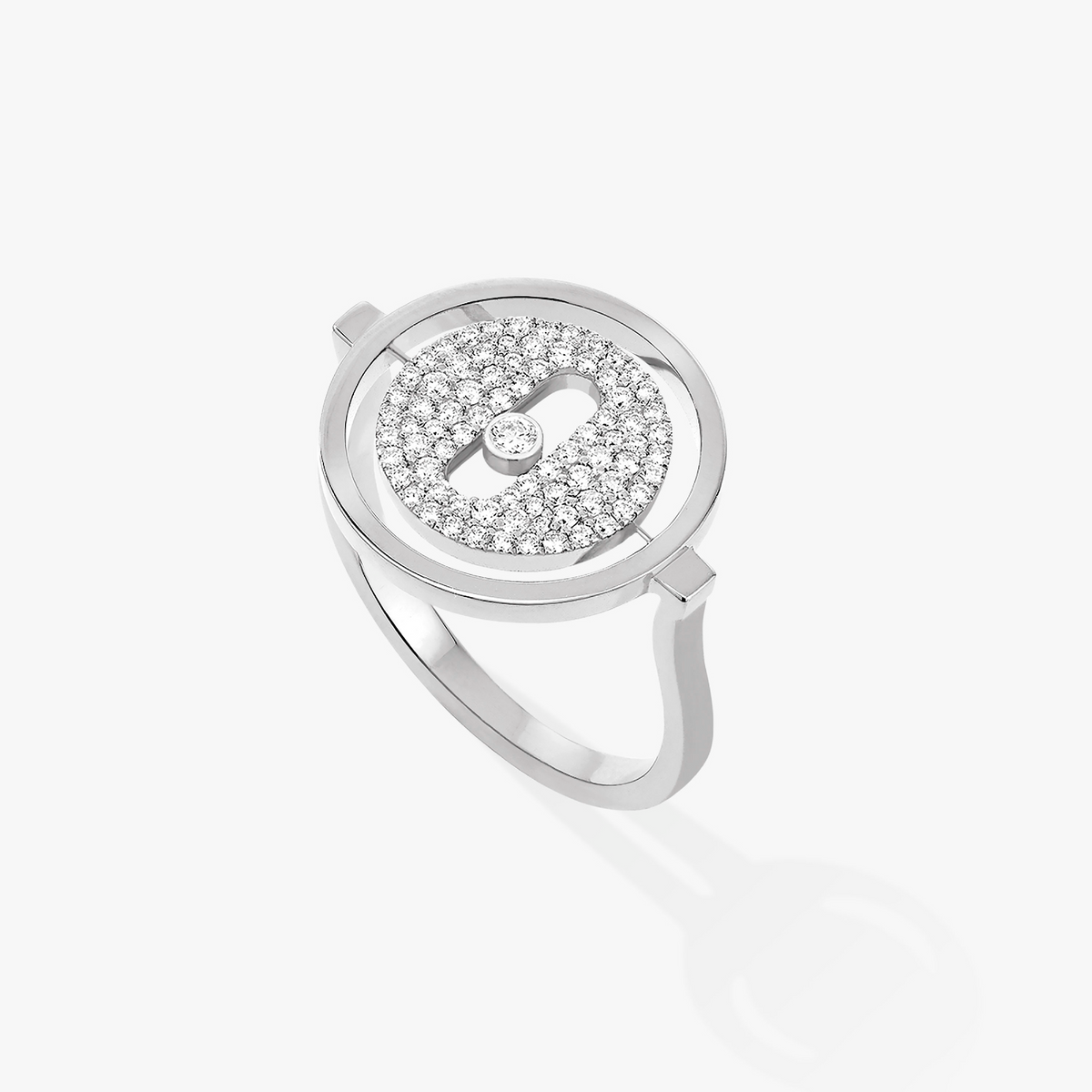 [Solara jewelry]LUCKY MOVE PAVED SILBER DIAMANTRING