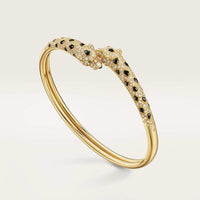 [Spira Jewelry]SPOTTED PANTHER HEAD PAVE BANGLE