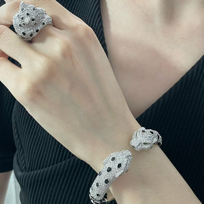 [Solara Jewelry ]CT リーガル ダブルパンサーヘッド カフブレスレット