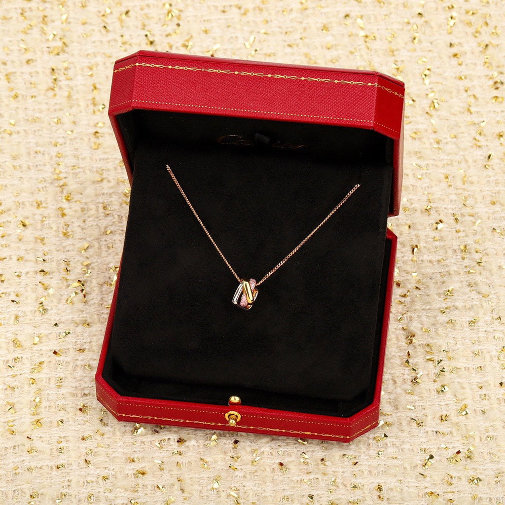 [Solara Jewelry ]CT Three-Row Square Crystal Necklace