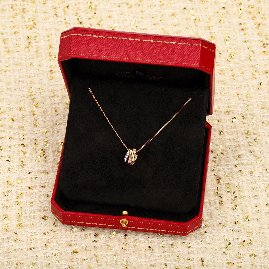 [Solara Jewelry ]CT スリーロウ スクエア クリスタル ネックレス