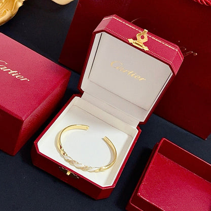 [Spira Jewelry]TWISTED PAVE OPEN BANGLE