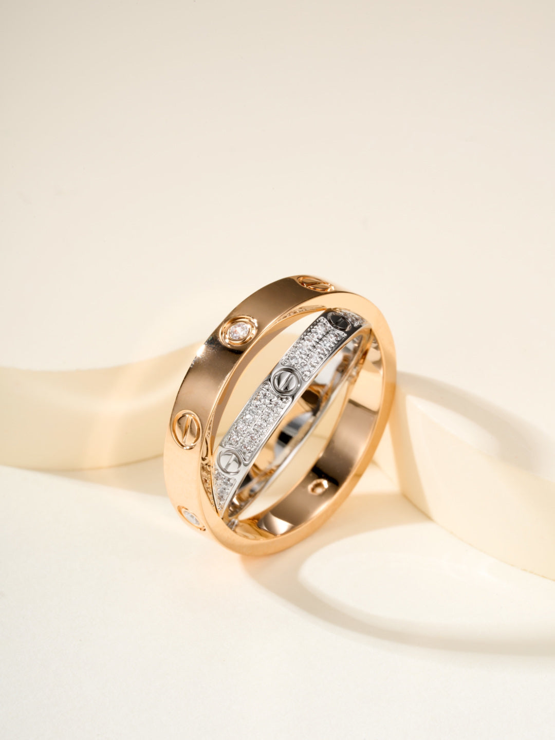 [Solara jewelry]8mm Two Tone Love Ring image 5