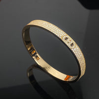 [Solara Jewelry ]H Double Hoop Bracelet in Full Pave Diamond Setting