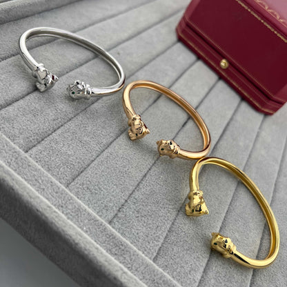 [Spira Jewelry]DOUBLE PANTHER HEAD OPEN BANGLE