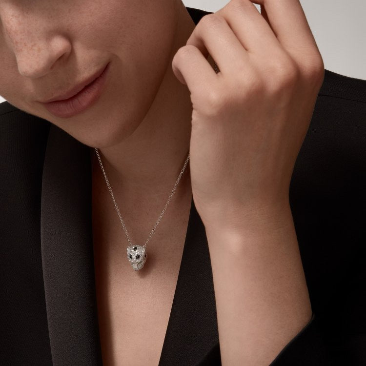 [Solara Jewelry ]Leopard Head Necklace with Polka Dots