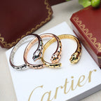[Spira Jewelry]PAVE SPOTTED PANTHER HEAD BANGLE
