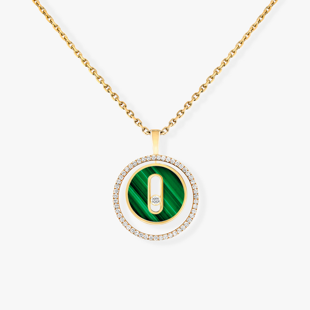[Solara jewelry]LUCKY MOVE 1 DIAMANT MALACHIT GOLD DIAMANT HALSKETTE