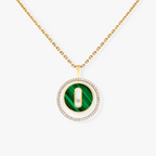 [Solara jewelry]LUCKY MOVE 1 DIAMANT MALACHIT GOLD DIAMANT HALSKETTE