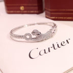 [Spira Jewelry]PAVE DOUBLE PANTHER HEAD BANGLE