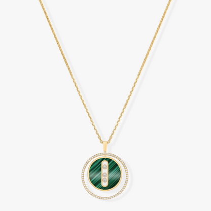 [Solara jewelry]LUCKY MOVE 3 DIAMANT MALACHIT GOLD DIAMANT HALSKETTE