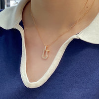 [Solara Jewelry ]FORCE New Full-Pavé Pulled Ring Necklace