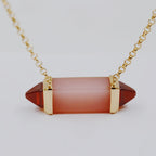 [Solara jewelry]Color Stone Bar Pendant Necklace image 6