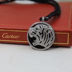 [Solara jewelry]Openwork Tiger Cord Pendant Necklace image 2