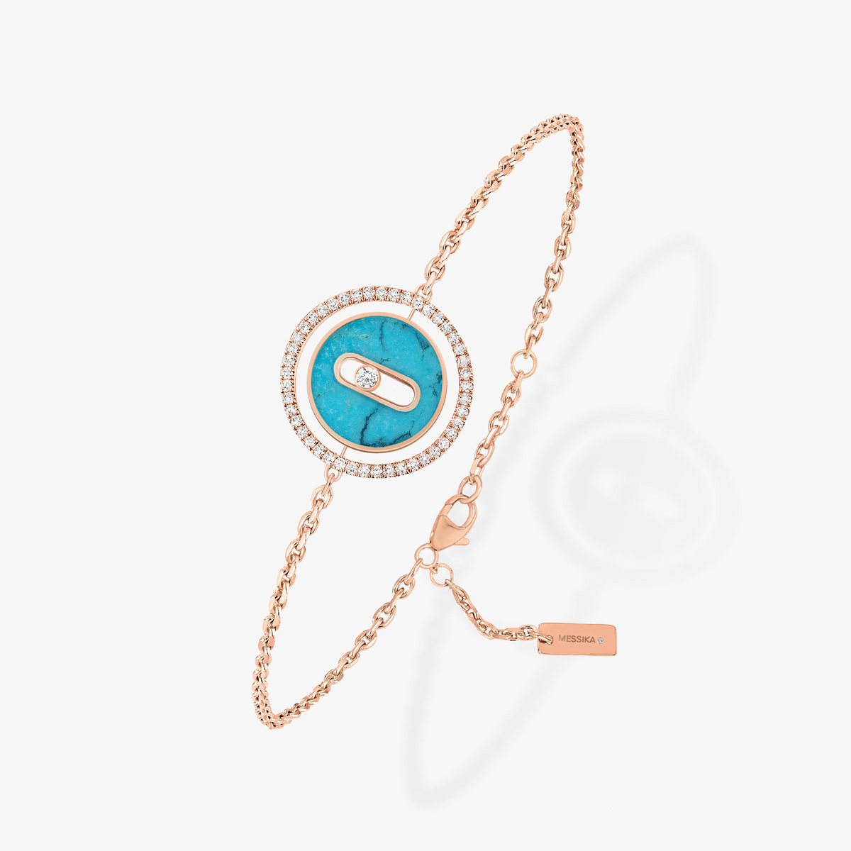 [Solara jewelry]ラッキー ムーブ ターコイズ ピンクゴールドダイヤモンド ブレスレット