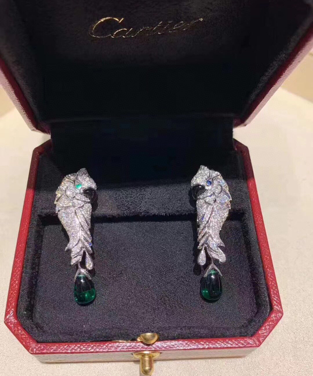 [Solara jewelry] Green Stone Drop Earrings