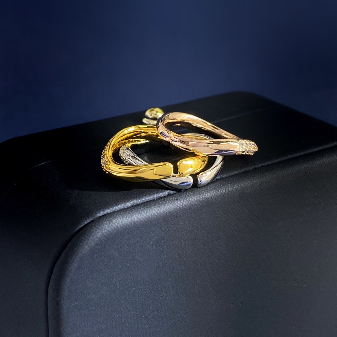 [Solara Jewelry ] CT Gebogener offener Bandring mit Diamantakzenten
