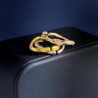 [Solara Jewelry ] CT Gebogener offener Bandring mit Diamantakzenten