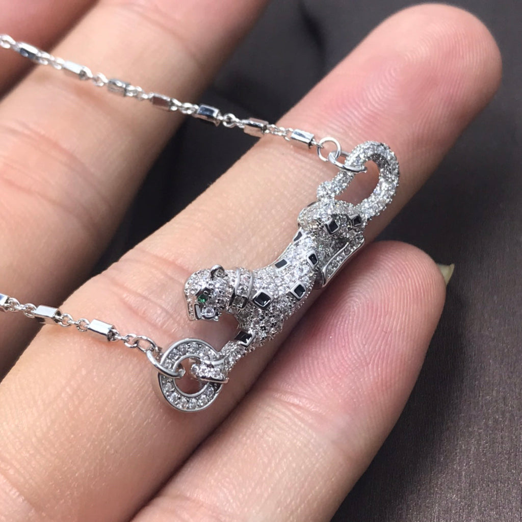 [Solara jewelry]Pave Panther Pendant Necklace image 6