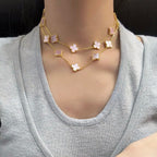 [Solara Jewelry ]クローバー 20モチーフ ピンクMOP ネックレス