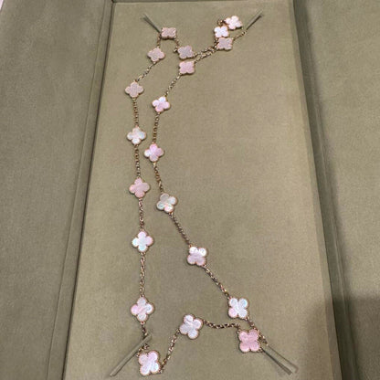 [Solara Jewelry] KLEEBRAUM 20 MOTIVE ROSA PERLMUTT-HALSKETTE