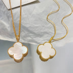 [Solara Jewelry] クローバー 25mm マザーオブパール ラージペンダントネックレス