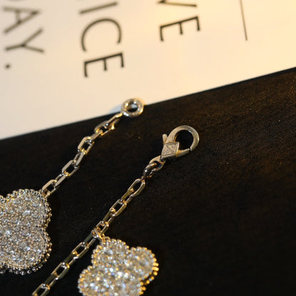 [Solara Jewelry ]KLEEBRACHTARMBAND 5 MOTIV SILBER DIAMANT PAVÉ