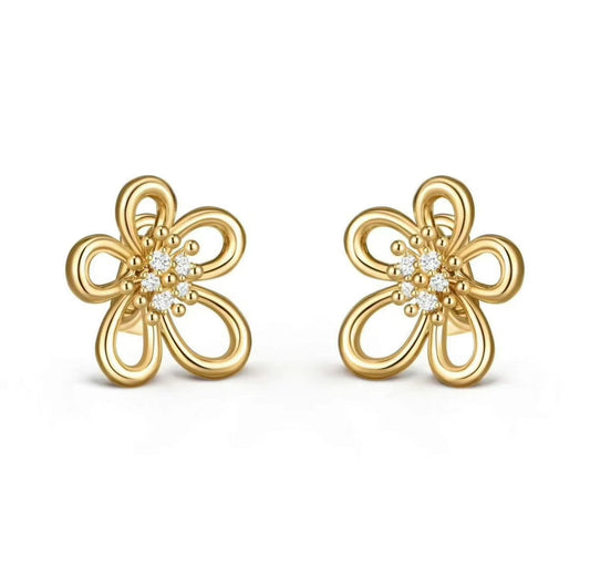 [Solara Jewelry ]フラワーレースの新作ひまわりスタッドピアス