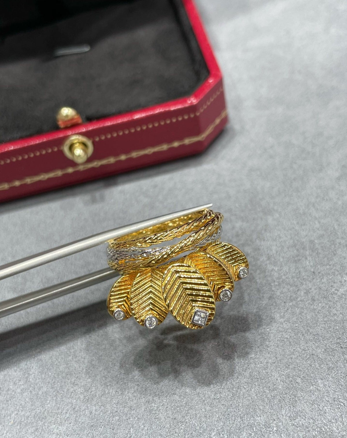 [Solara Jewelry ]CT Coffee Leaf Diamond Ring