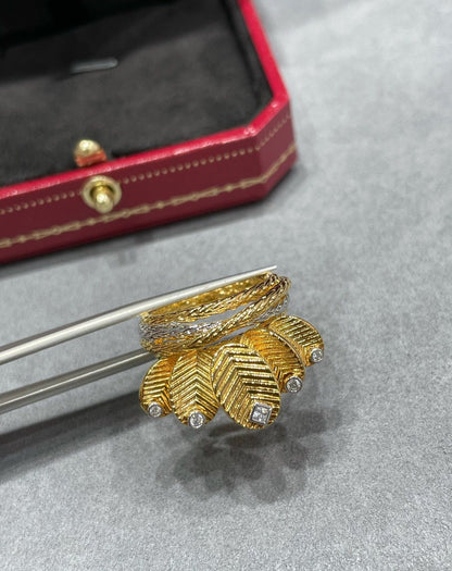[Solara Jewelry ]CT Coffee Leaf Diamond Ring