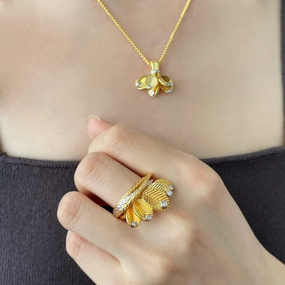 [Solara Jewelry ]CT Coffee Leaf Diamond Ring