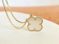 [Solara Jewelry ]CLOVER  15MM WHITE MOTHER-OF-PEARL GOLD