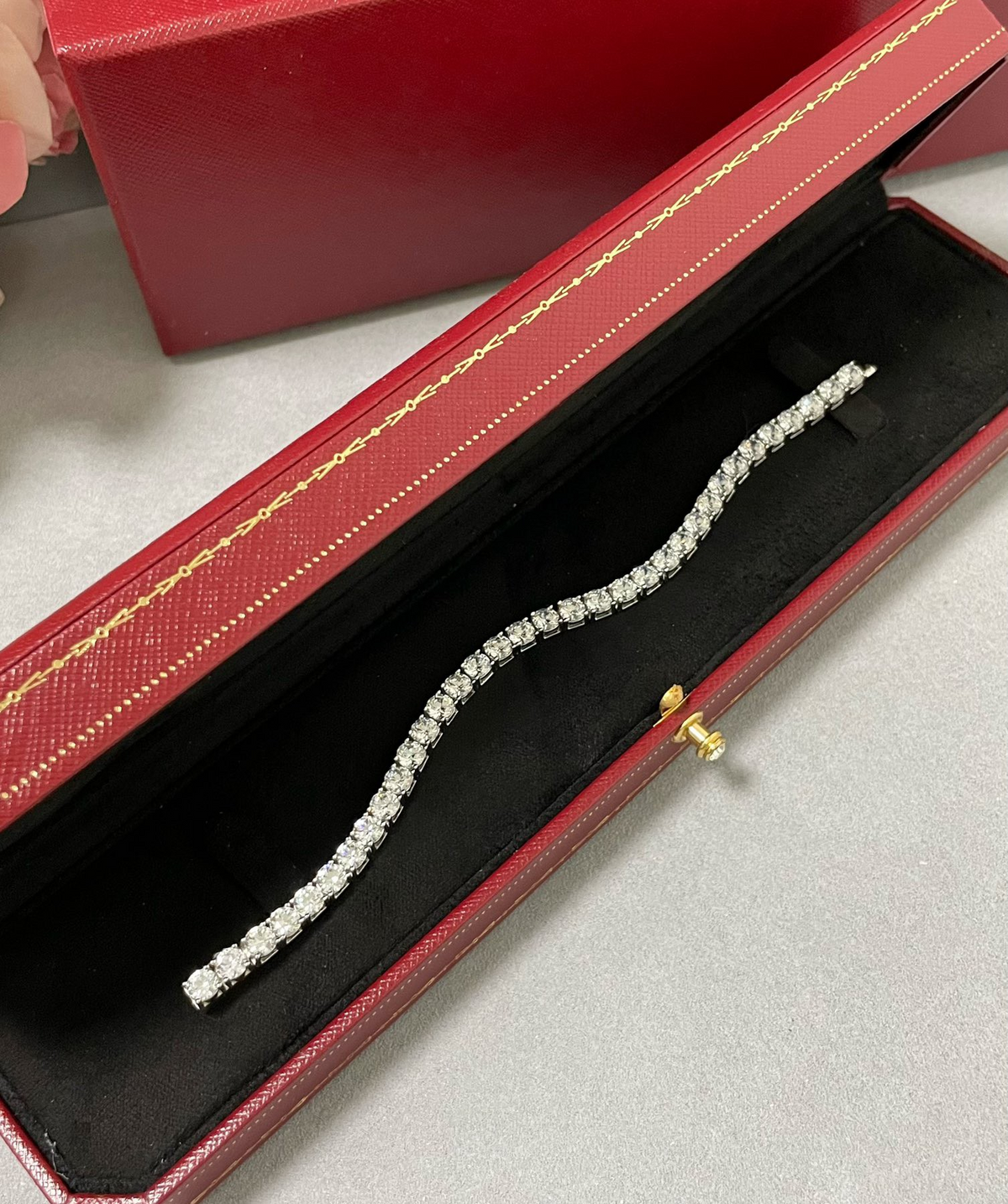 [Solara Jewelry ]CT Voll-Diamant-Armband mit vier Krappenfassungen
