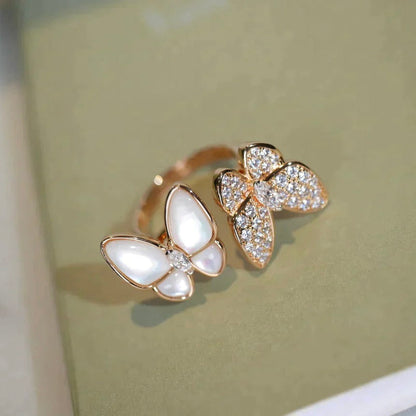 [Solara Jewelry ]TWIN BUTTERFLY ダイヤモンド MOP リング