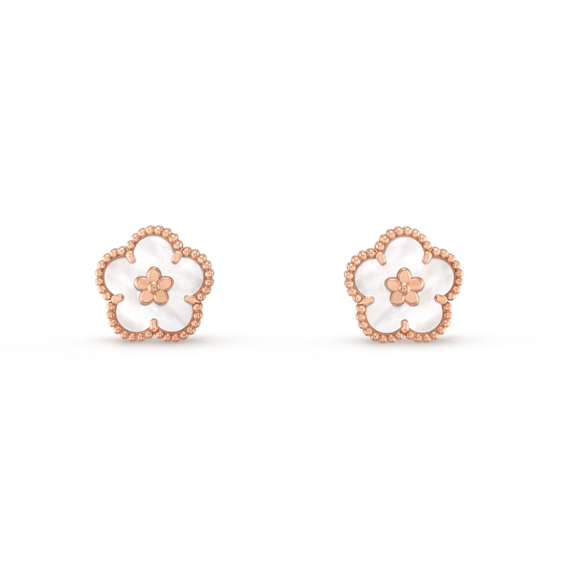 [Solara Jewelry ]LUCKY PINK GOLD WHITE MOP OHRRINGE