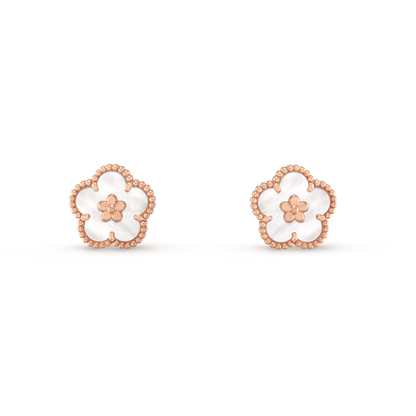 [Solara Jewelry ]LUCKY PINK GOLD WHITE MOP OHRRINGE