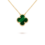 [Solara Jewelry ]KLEEBÜTE 15MM MALACHIT EINZELBLUME HALSKETTE