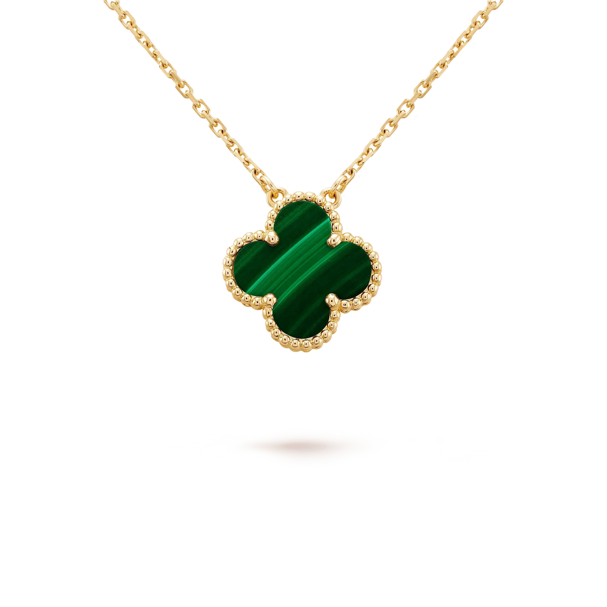 [Solara Jewelry ]KLEEBÜTE 15MM MALACHIT EINZELBLUME HALSKETTE