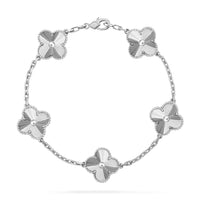 [Solara Jewelry ]CLOVER SILVER 5 MOTIFS BRACELET