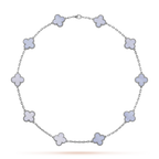 [Solara Jewelry ]KLEE 10 MOTIVE BLAUE CHALZEDON-HALSKETTE